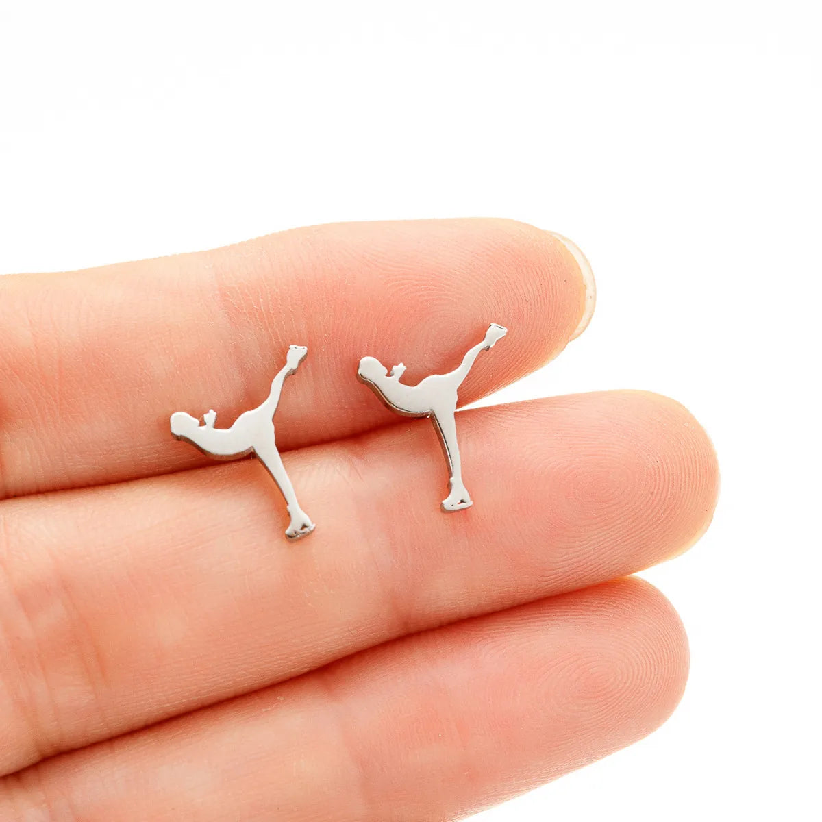 1 Pair Simple Style Human Plating Stainless Steel 18K Gold Plated Ear Studs