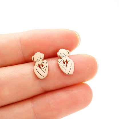 1 Pair Simple Style Human Plating Stainless Steel 18K Gold Plated Ear Studs