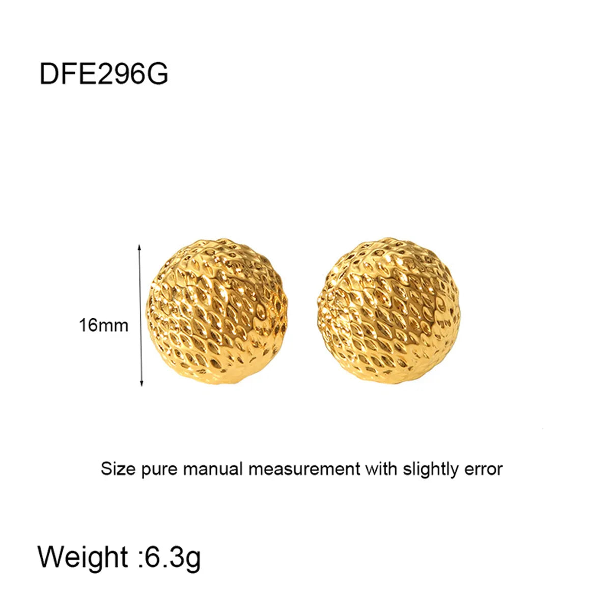 1 Pair Simple Style IG Style Round Plating 304 Stainless Steel Ear Studs