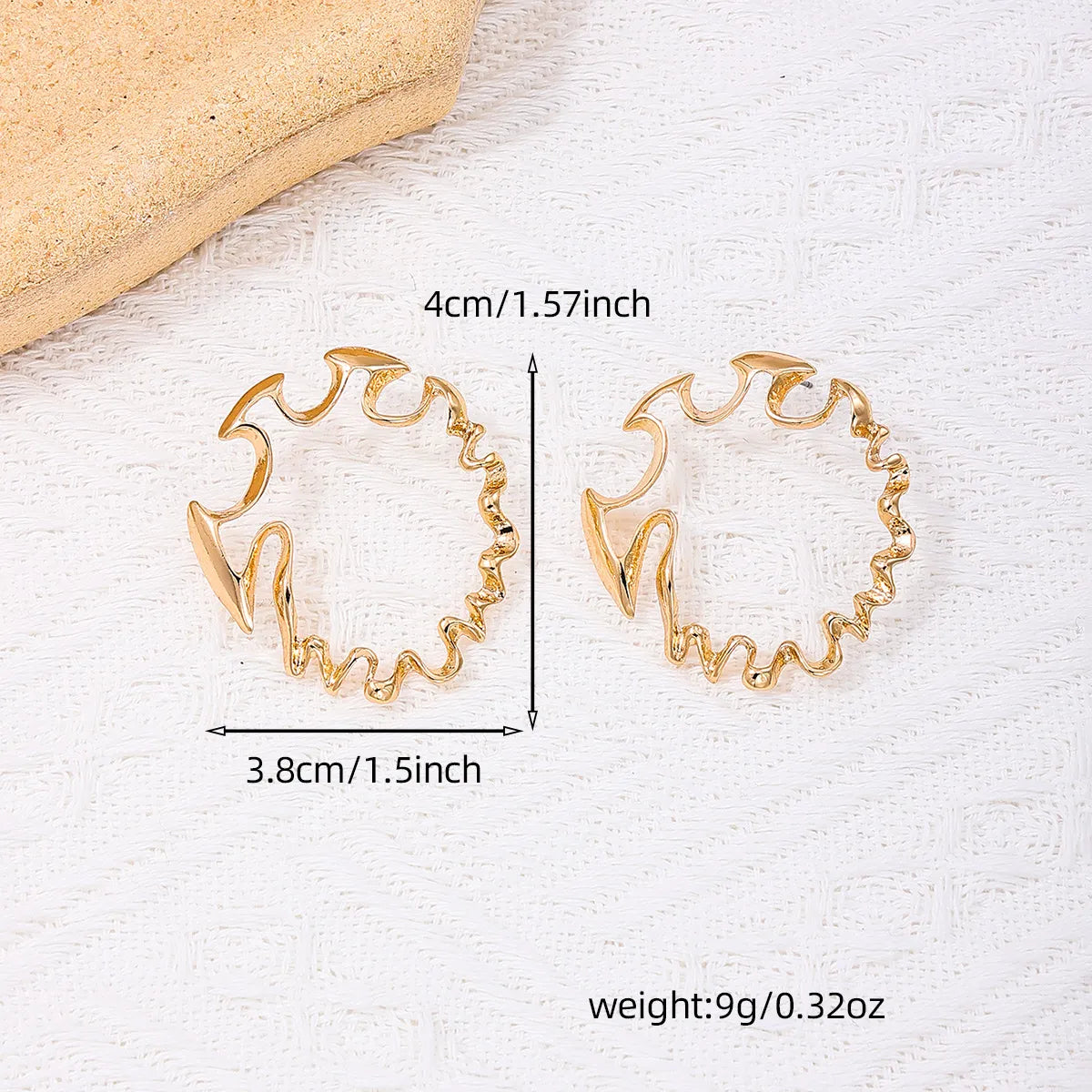 1 Pair Simple Style Irregular Alloy Ear Studs