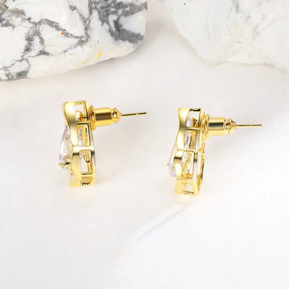 1 Pair Simple Style Irregular Copper 18K Gold Plated Ear Studs