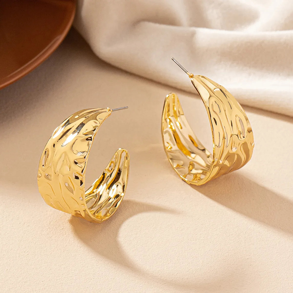 1 Pair Simple Style Irregular Geometric Plating Alloy Ear Studs