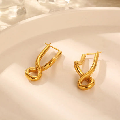 1 Pair Simple Style Irregular Geometric Plating Titanium Steel Earrings