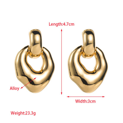 1 Pair Simple Style Irregular Plating Alloy Drop Earrings