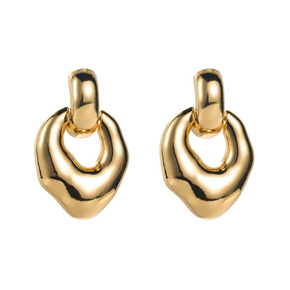 1 Pair Simple Style Irregular Plating Alloy Drop Earrings