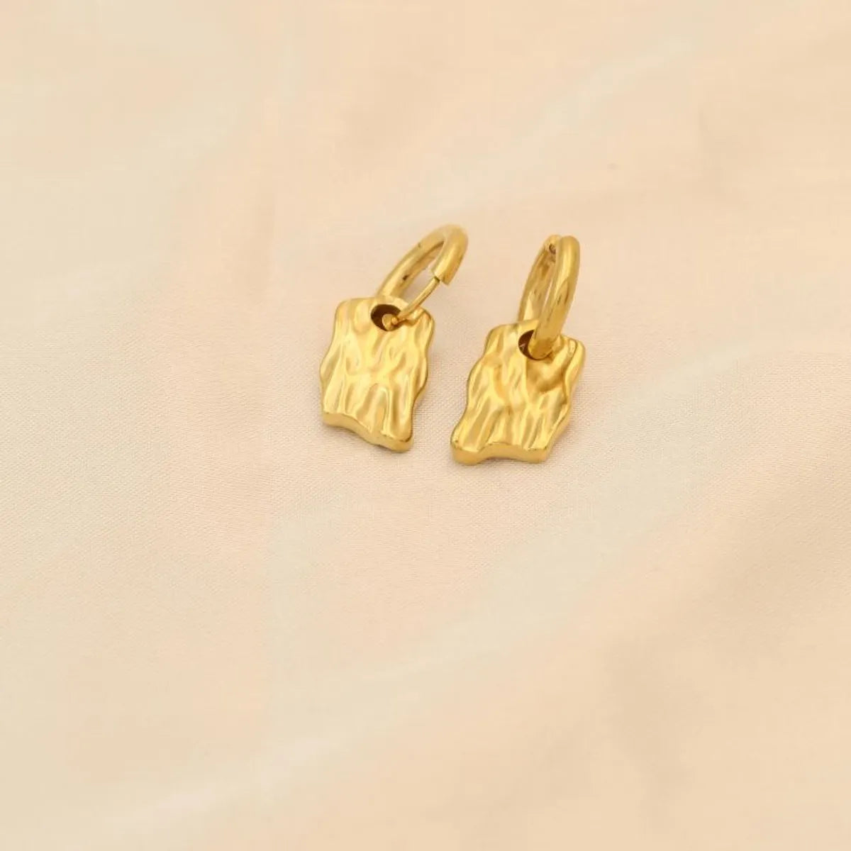 1 Pair Simple Style Irregular Plating Stainless Steel 18k Gold Plated Drop Earrings