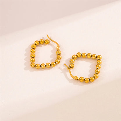 1 Pair Simple Style Irregular Round Plating Stainless Steel 18k Gold Plated Earrings