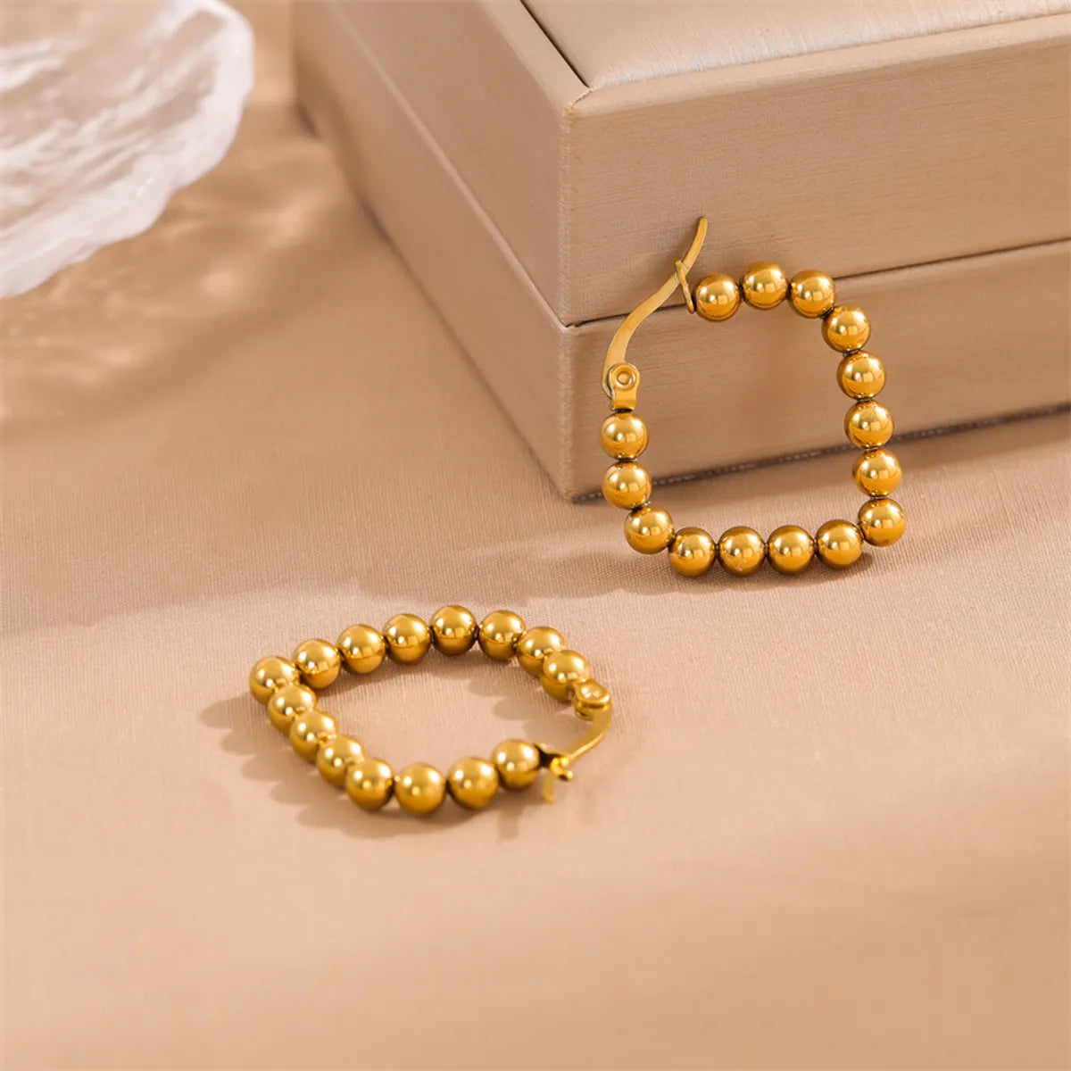 1 Pair Simple Style Irregular Round Plating Stainless Steel 18k Gold Plated Earrings