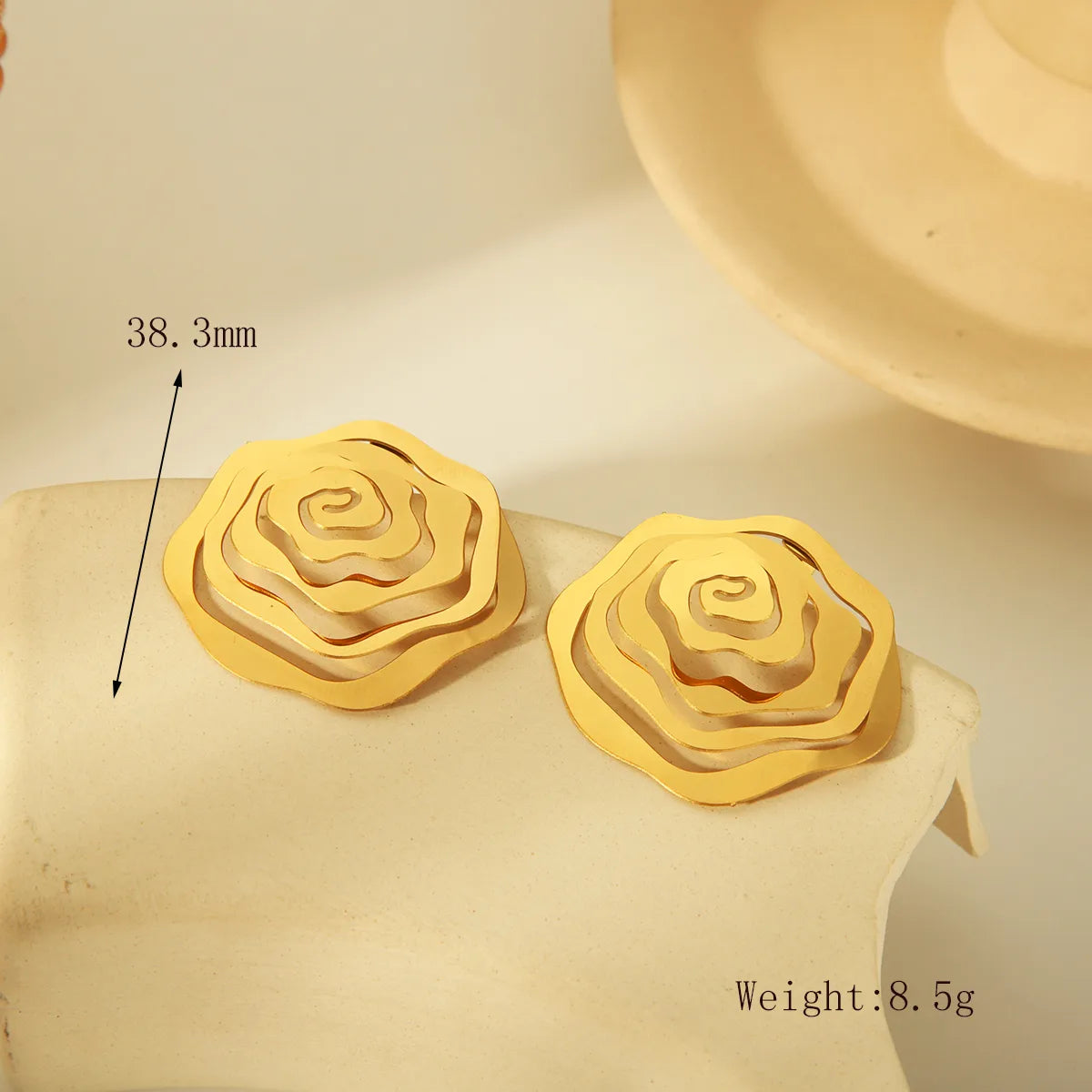 1 Pair Simple Style Irregular Solid Color Plating 304 Stainless Steel 18K Gold Plated Drop Earrings