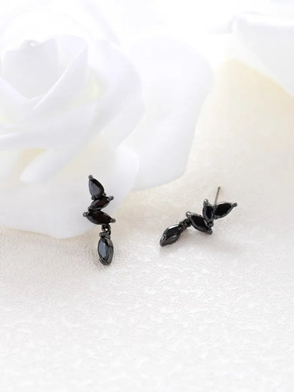 1 Pair Simple Style Irregular Solid Color Plating Inlay Copper Copper Alloy Zircon Black Plated Gun Ear Studs