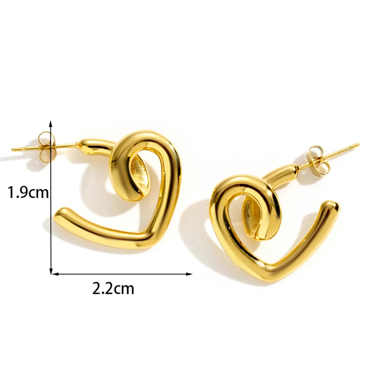 1 Pair Simple Style Irregular Water Droplets Plating Stainless Steel 18k Gold Plated Earrings