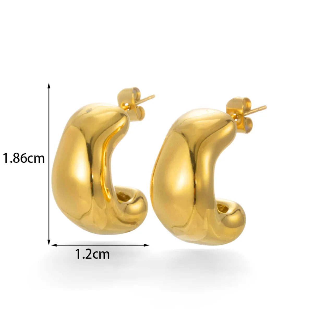 1 Pair Simple Style Irregular Water Droplets Plating Stainless Steel 18k Gold Plated Earrings