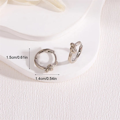 1 Pair Simple Style Knot Brass Rhodium Plated Earrings