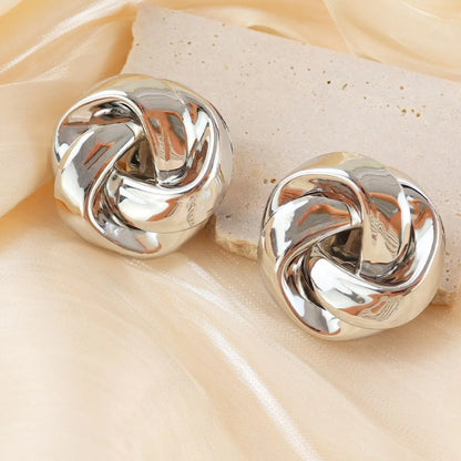 1 Pair Simple Style Knot Plating Metal Ear Studs