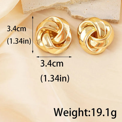 1 Pair Simple Style Knot Plating Metal Ear Studs