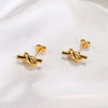1 Pair Simple Style Knot Plating Titanium Steel Ear Studs