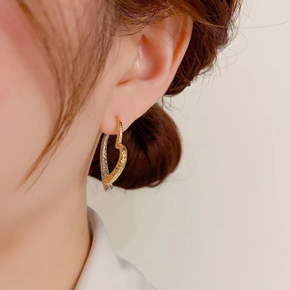 1 Pair Simple Style Korean Style Heart Shape Alloy Earrings