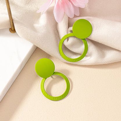 1 Pair Simple Style Korean Style Round Stoving Varnish Iron Drop Earrings