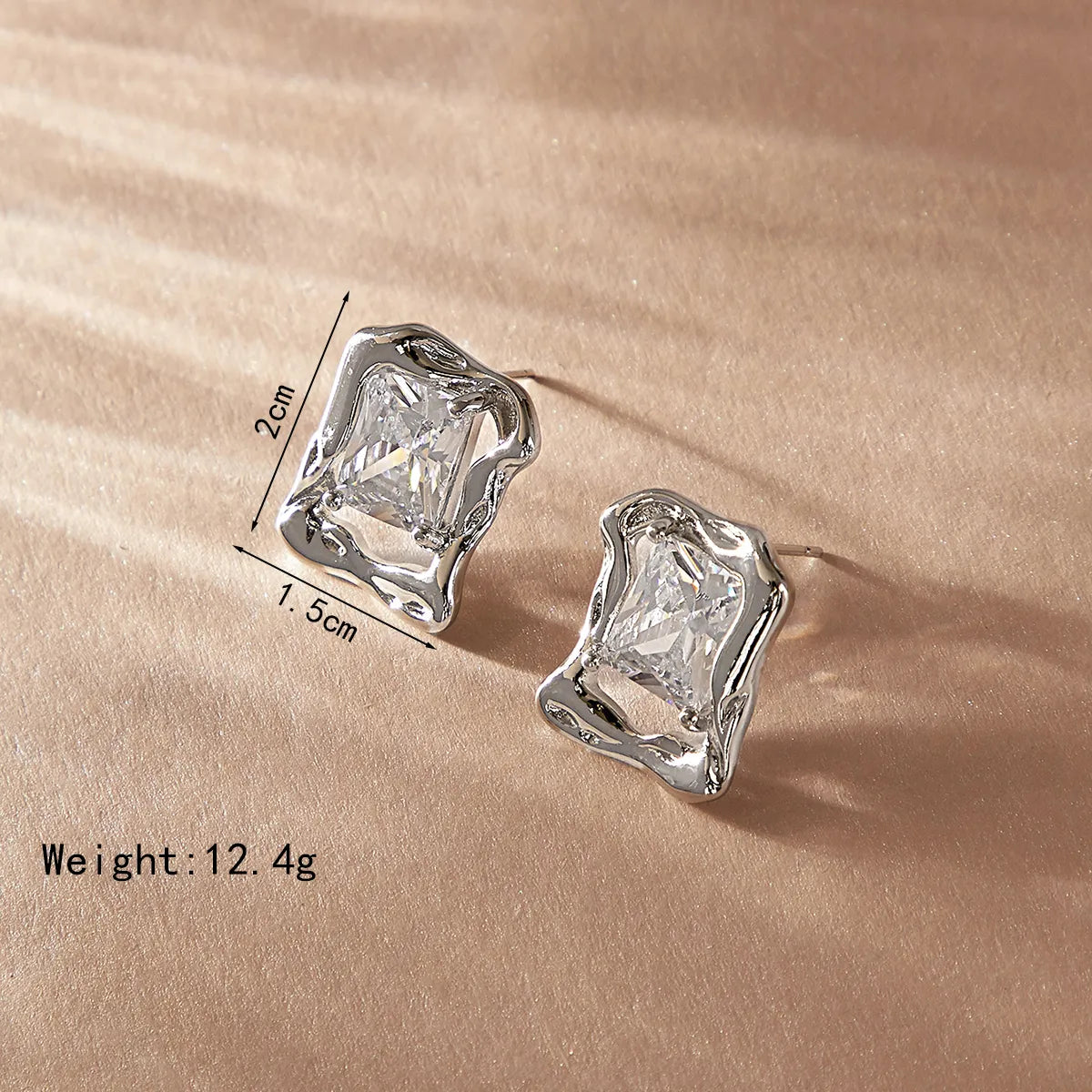 1 Pair Simple Style Korean Style Square Inlay Copper Zircon Ear Studs