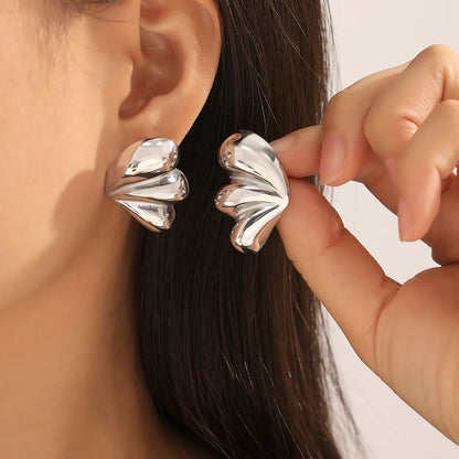 1 Pair Simple Style Korean Style Wings Plating 304 Stainless Steel 18K Gold Plated Ear Studs