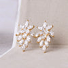 1 Pair Simple Style Leaf Copper Inlay Zircon Ear Studs