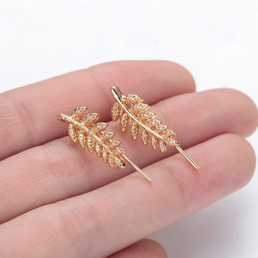 1 Pair Simple Style Leaf Heart Shape Alloy Plating Women's Ear Studs