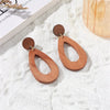 1 Pair Simple Style Leaf Patchwork Wood Drop Earrings