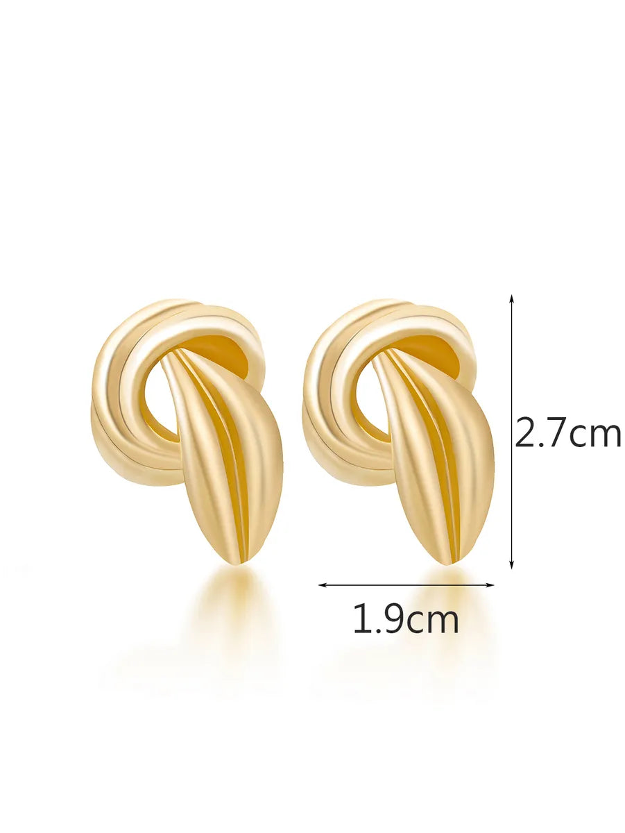 1 Pair Simple Style Leaf Plating Alloy 14k Gold Plated Ear Studs