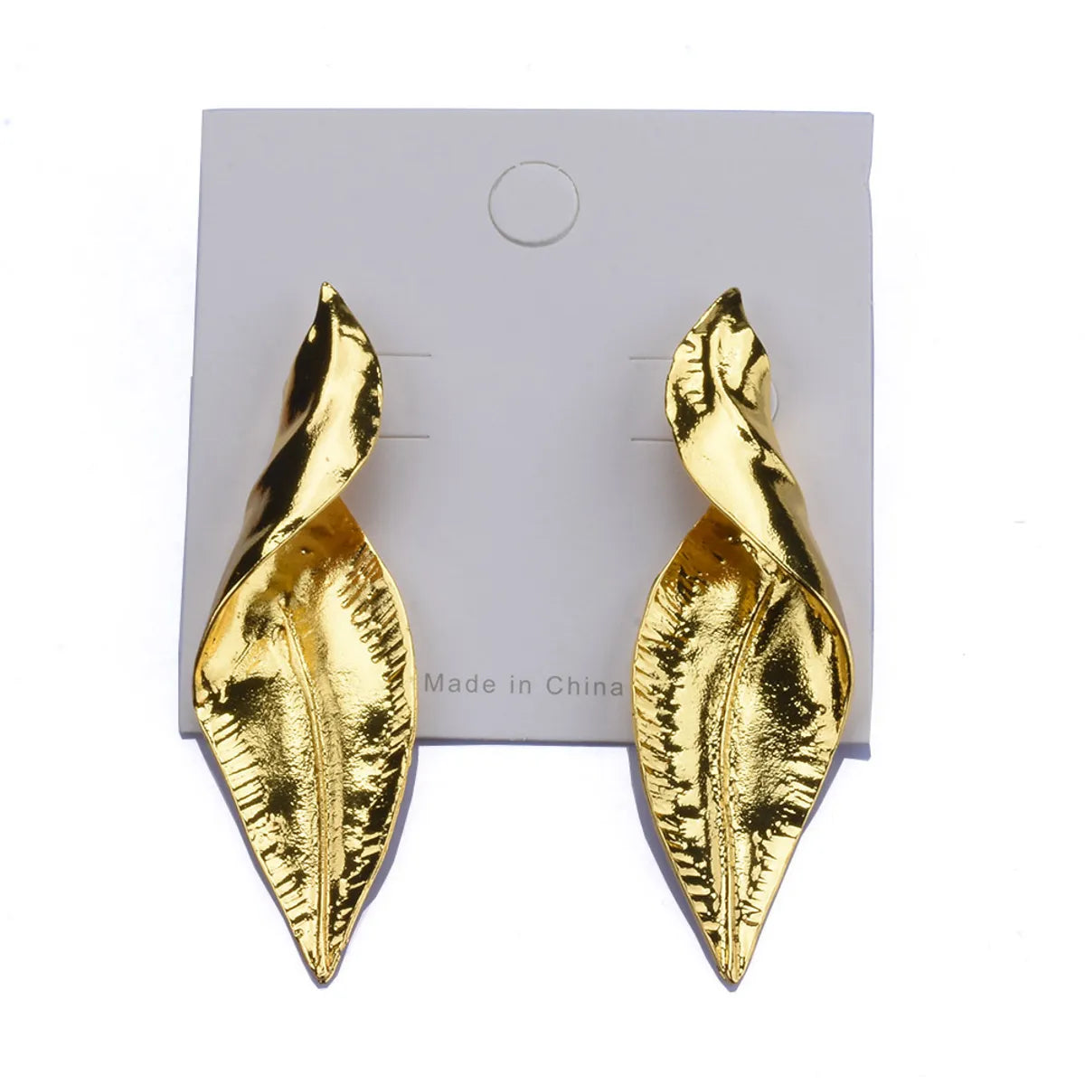 1 Pair Simple Style Leaf Polishing Metal Ear Studs