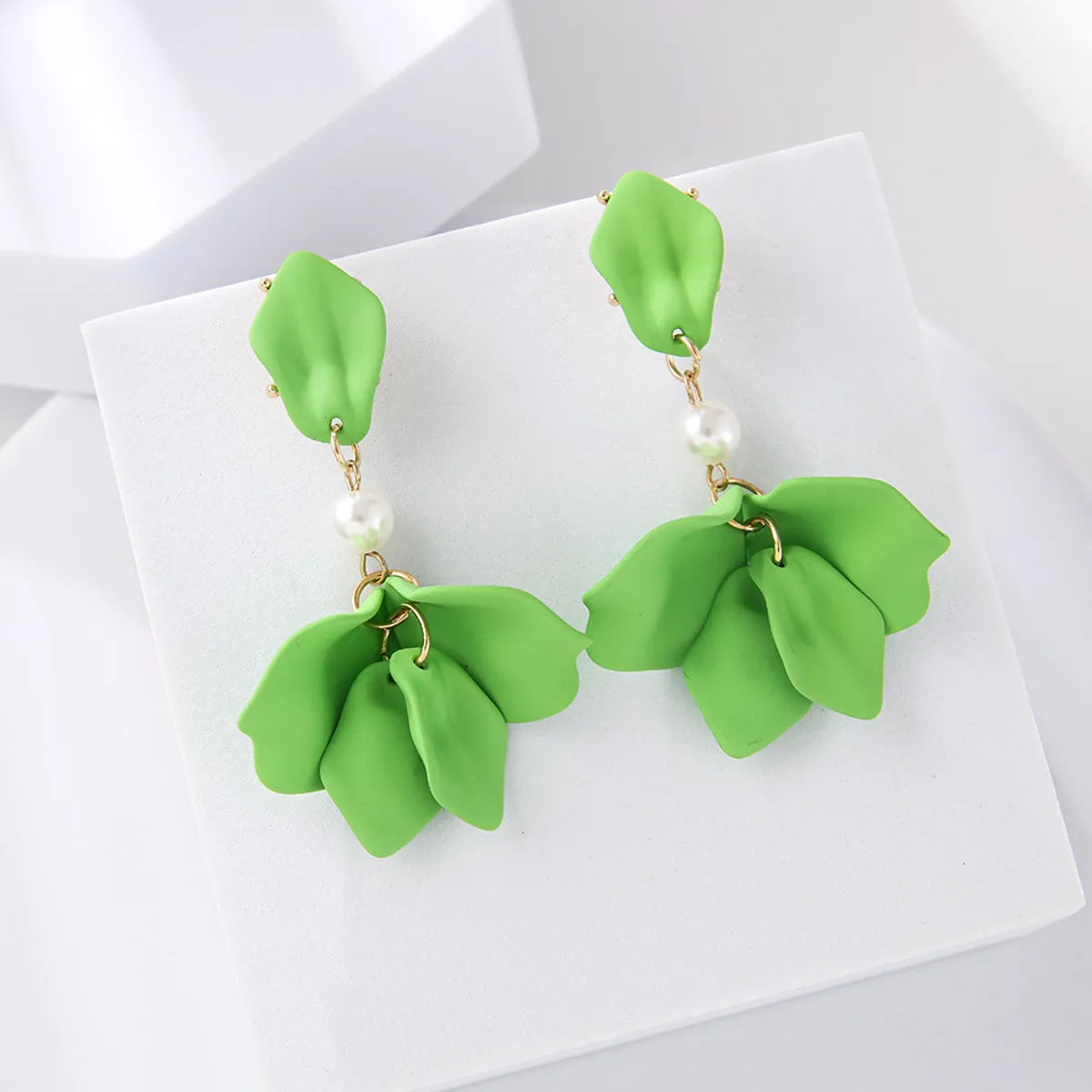 1 Pair Simple Style Leaf Stoving Varnish Arylic Drop Earrings