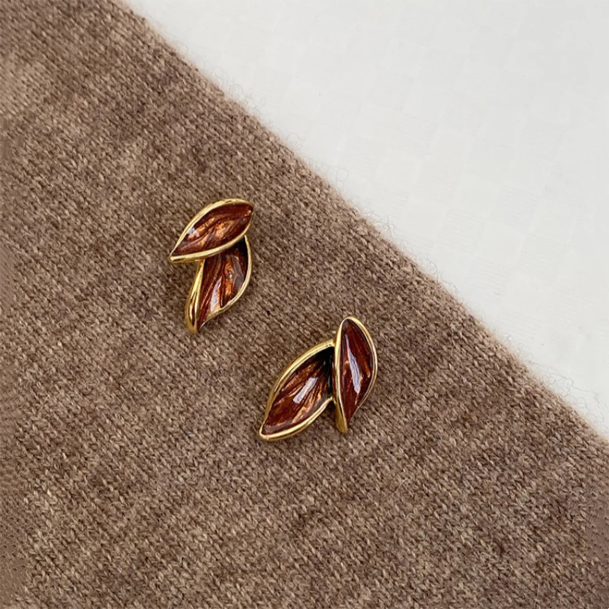 1 Pair Simple Style Leaves Alloy Ear Studs