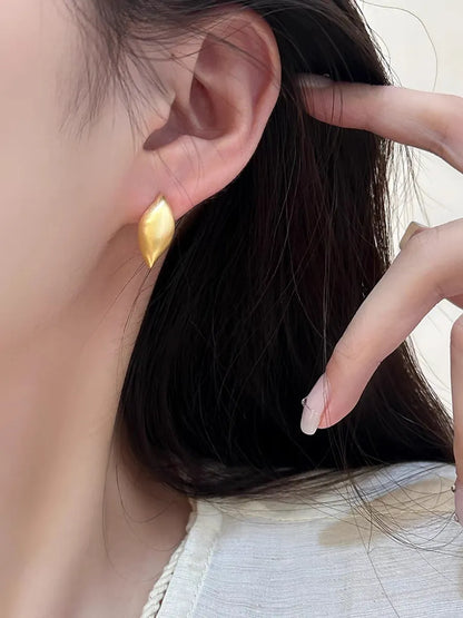 1 Pair Simple Style Leaves Plating Alloy Ear Studs