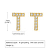 1 Pair Simple Style Letter Inlay Copper Zircon Ear Studs