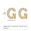 1 Pair Simple Style Letter Inlay Copper Zircon Ear Studs