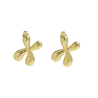 1 Pair Simple Style Letter Plating Copper 18K Gold Plated Ear Studs