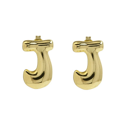 1 Pair Simple Style Letter Plating Copper 18K Gold Plated Ear Studs