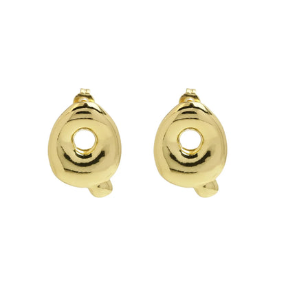 1 Pair Simple Style Letter Plating Copper 18K Gold Plated Ear Studs