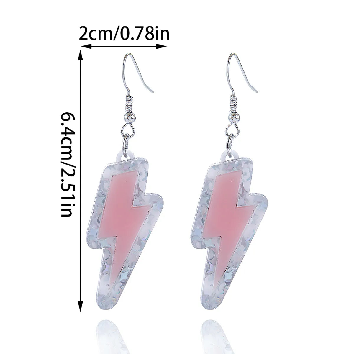 1 Pair Simple Style Lightning Arylic Drop Earrings