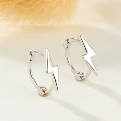 1 Pair Simple Style Lightning Plating Sterling Silver White Gold Plated Gold Plated Earrings