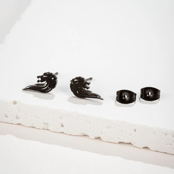 1 Pair Simple Style Lion Polishing Plating 304 Stainless Steel 18K Gold Plated Ear Studs