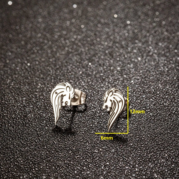 1 Pair Simple Style Lion Polishing Plating 304 Stainless Steel 18K Gold Plated Ear Studs