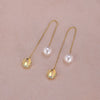 1 Pair Simple Style Moon Alloy Plating Inlay Artificial Pearls Rhinestones Women'S Drop Earrings