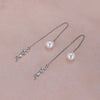 1 Pair Simple Style Moon Alloy Plating Inlay Artificial Pearls Rhinestones Women'S Drop Earrings