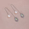 1 Pair Simple Style Moon Alloy Plating Inlay Artificial Pearls Rhinestones Women'S Drop Earrings