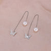 1 Pair Simple Style Moon Alloy Plating Inlay Artificial Pearls Rhinestones Women'S Drop Earrings