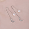 1 Pair Simple Style Moon Alloy Plating Inlay Artificial Pearls Rhinestones Women'S Drop Earrings