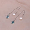 1 Pair Simple Style Moon Alloy Plating Inlay Artificial Pearls Rhinestones Women'S Drop Earrings