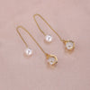 1 Pair Simple Style Moon Alloy Plating Inlay Artificial Pearls Rhinestones Women'S Drop Earrings