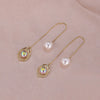 1 Pair Simple Style Moon Alloy Plating Inlay Artificial Pearls Rhinestones Women'S Drop Earrings