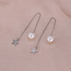 1 Pair Simple Style Moon Alloy Plating Inlay Artificial Pearls Rhinestones Women'S Drop Earrings